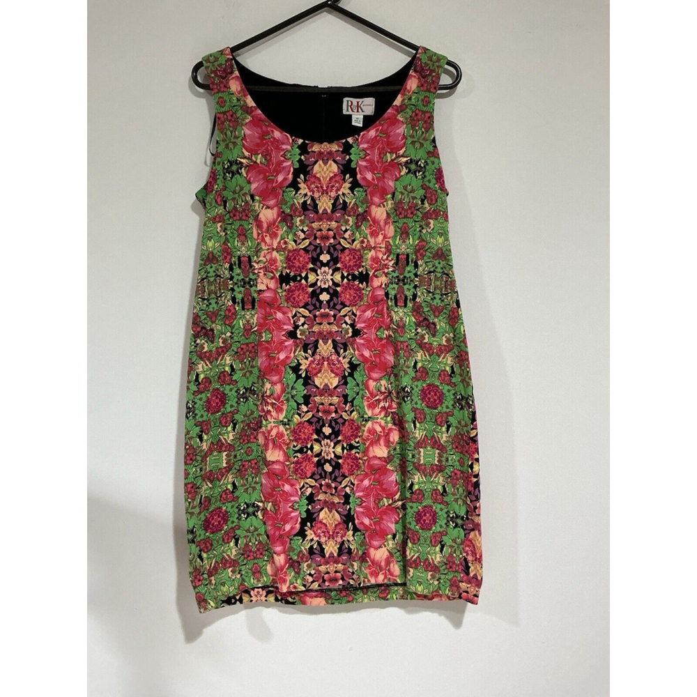 Womans R & K Original Size 10 Multicolor Sleeveless Knee Length Dress